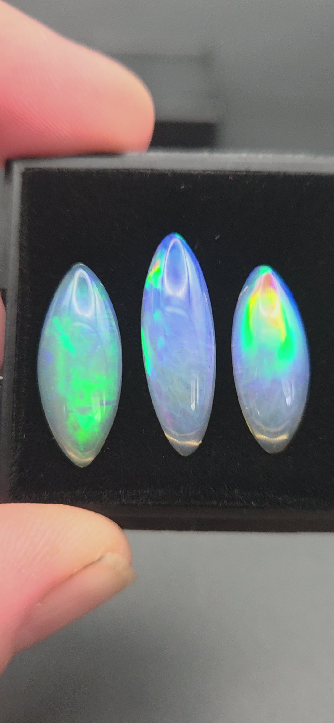 Welo Opal Cabochons 3 Piece Set 11.5 Total Carat Weight