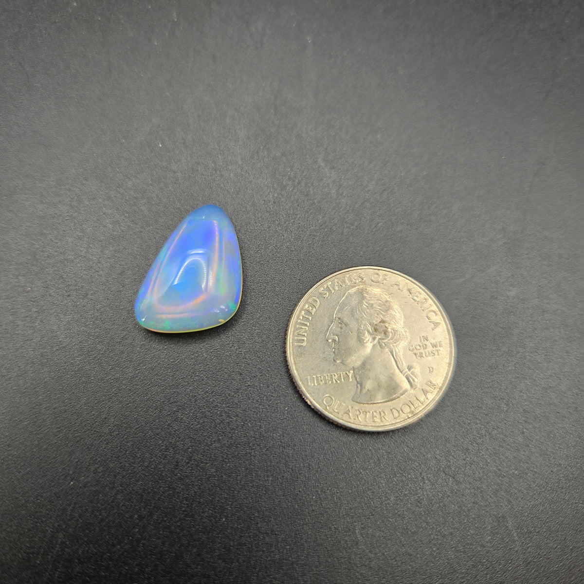 Close-up of Welo Opal Cabochon showing play-of-color