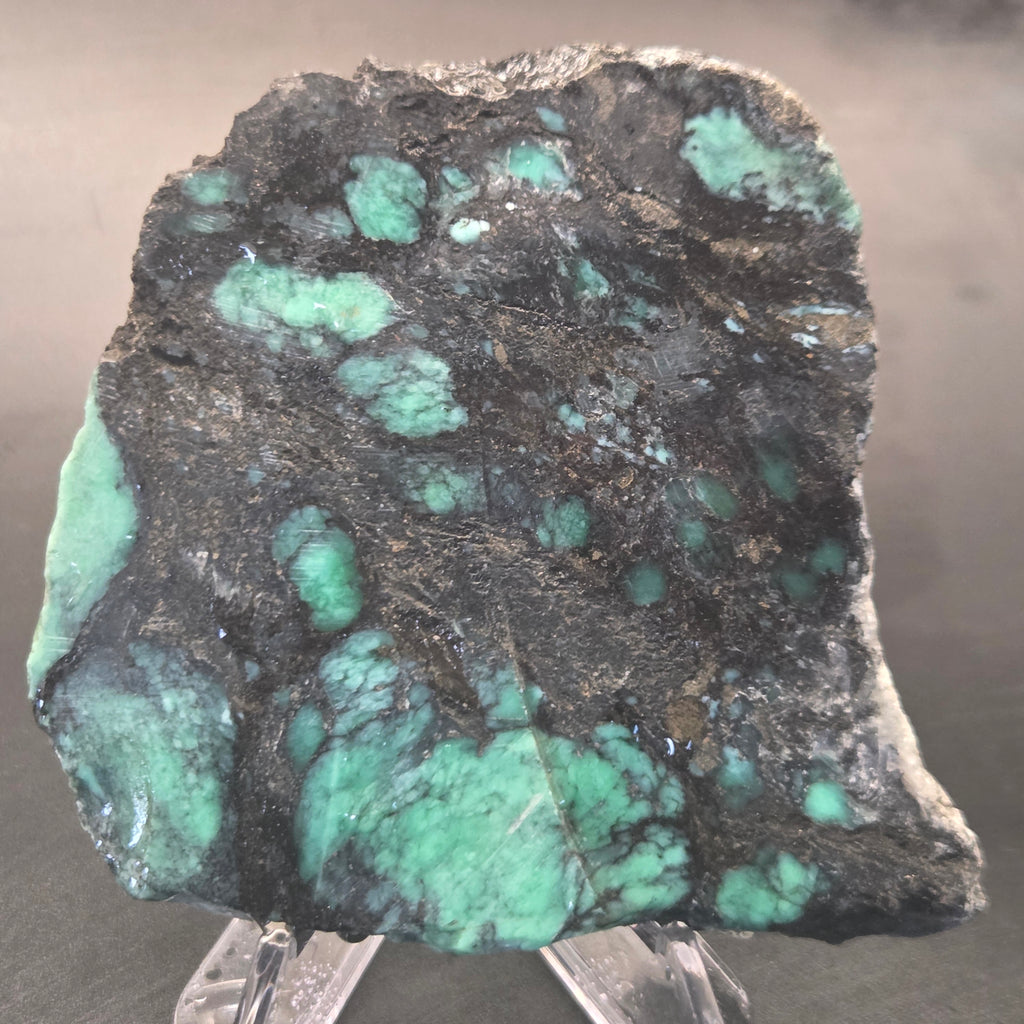 Close-up of Black Bridge Variscite