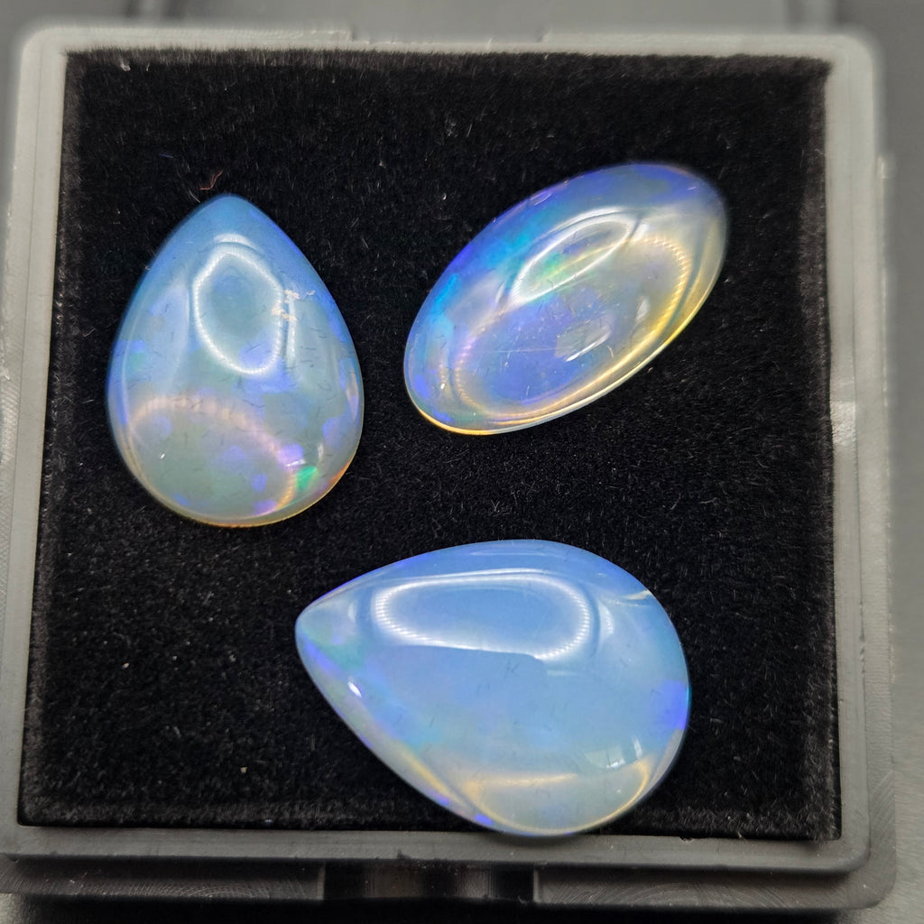 Welo Opal Cabochons 3 Piece Set, 11.55 Total Carat Weight — cabochon set