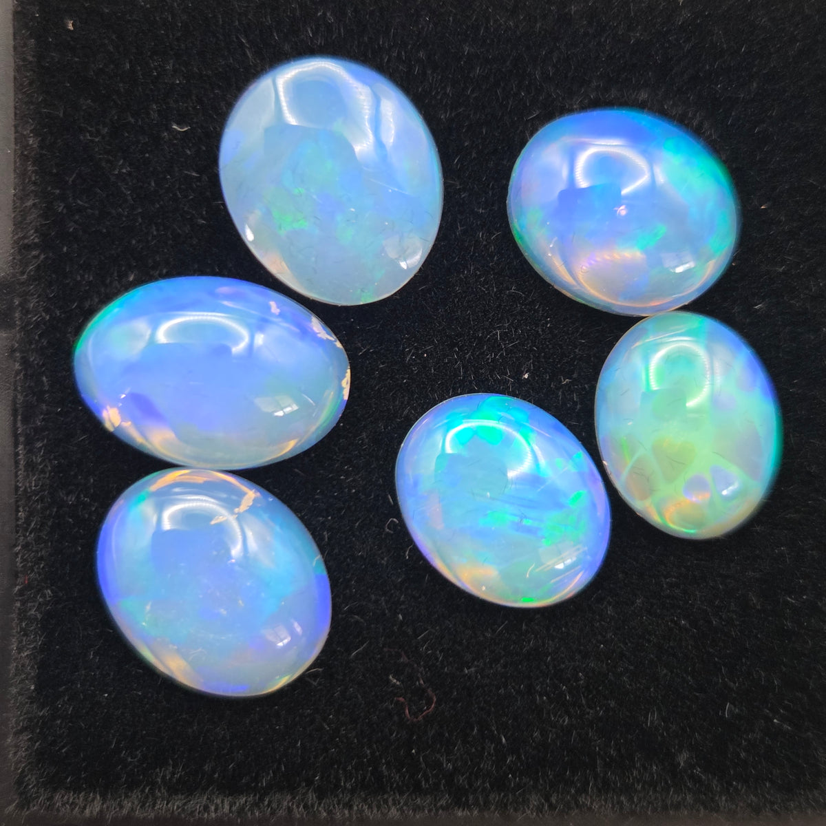 Welo Opal Cabochons 6 Piece Set, 7.60 Total Carat Weight — cabochon set