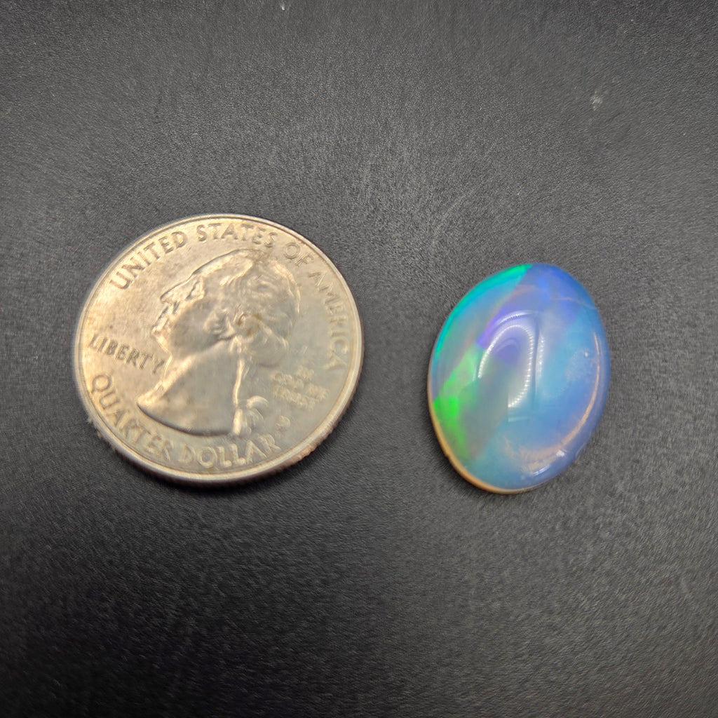 Close-up of Welo Opal Cabochon showing play-of-color