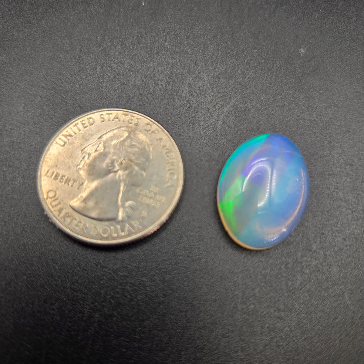 Close-up of Welo Opal Cabochon showing play-of-color