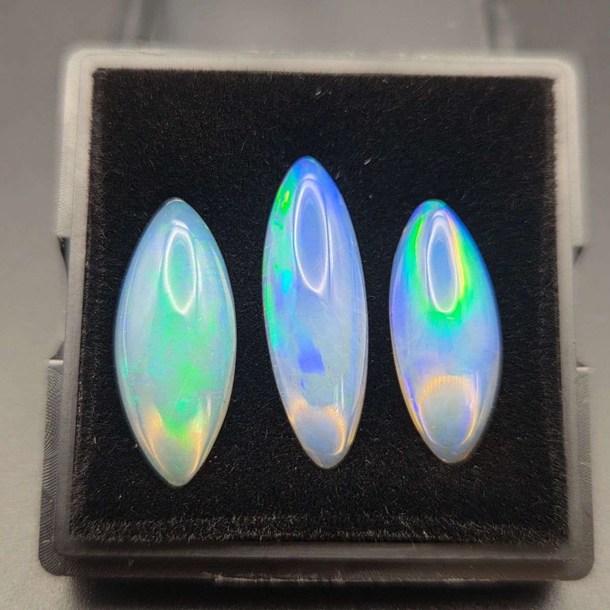 Welo Opal Cabochons 3 Piece Set, 11.5 Total Carat Weight — cabochon set