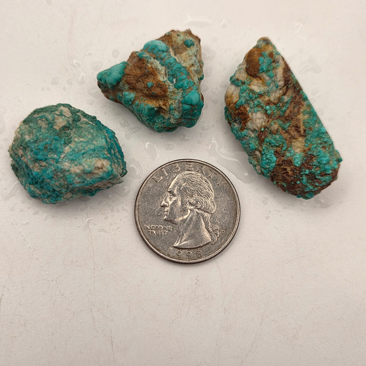 Natural Fox Turquoise 3pcs (Individual Parcel) 28.1 grams — natural mineral specimen