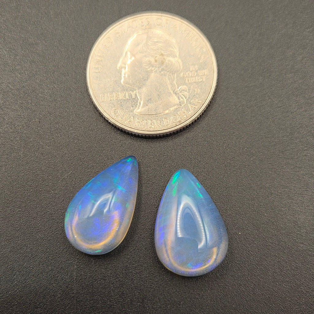 Close-up of Welo Opal Cabochons showing play-of-color