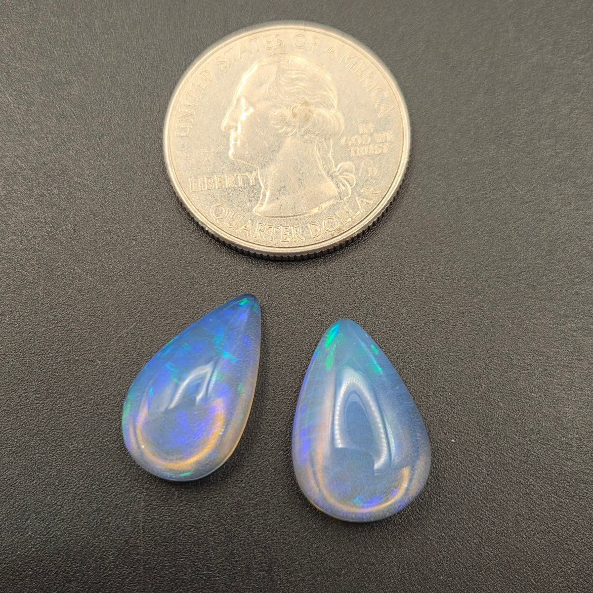 Close-up of Welo Opal Cabochons showing play-of-color