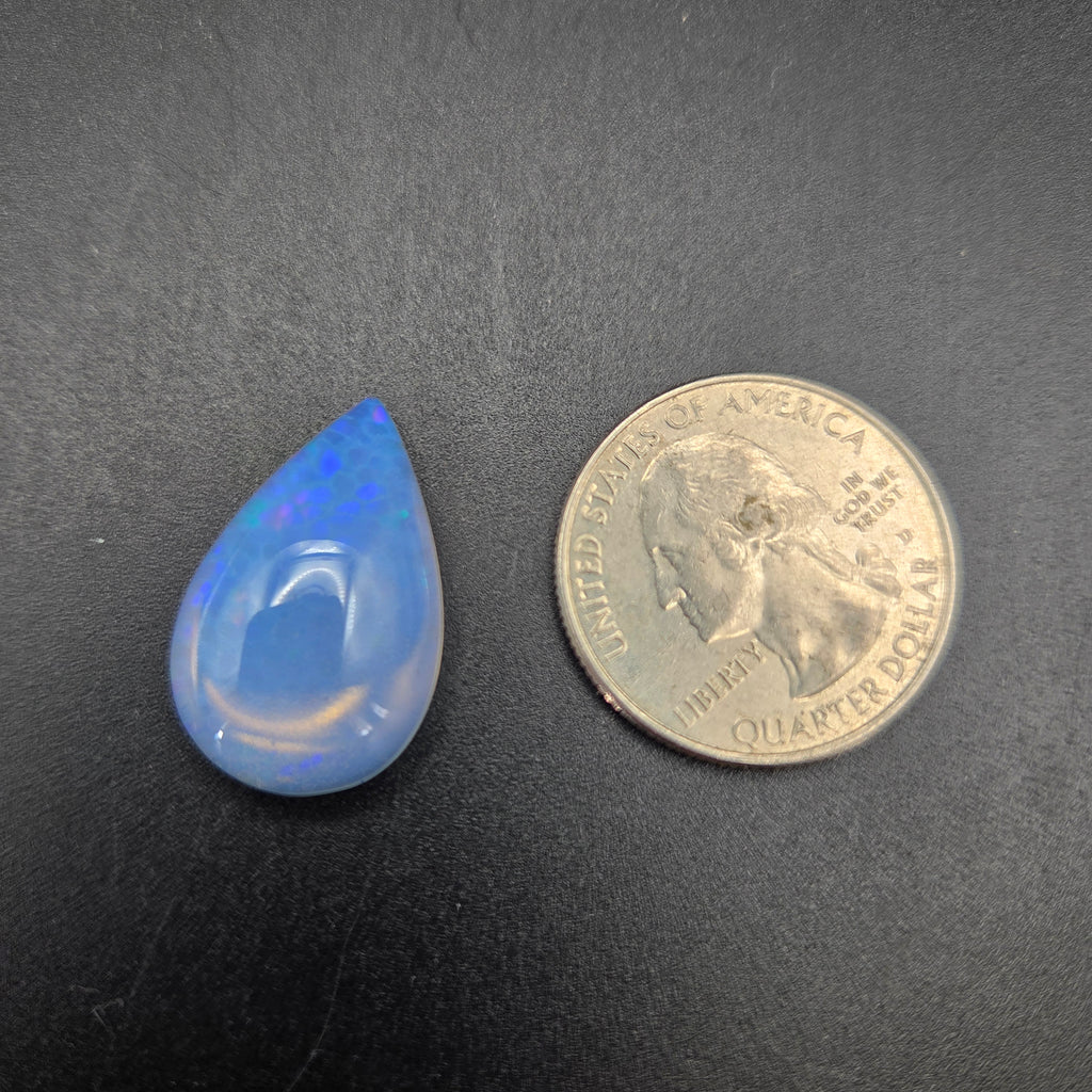 Close-up of Welo Opal Cabochon showing play-of-color