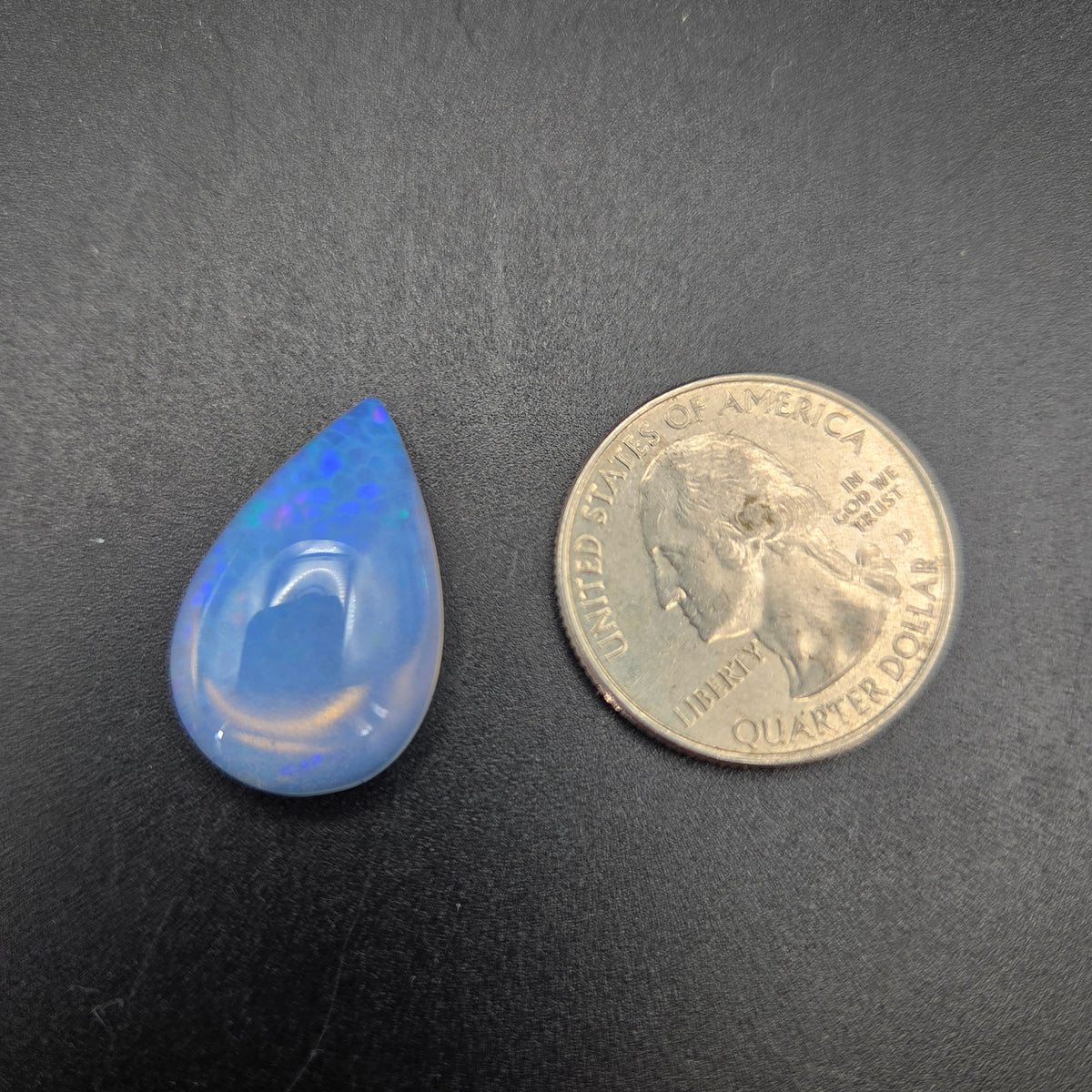 Close-up of Welo Opal Cabochon showing play-of-color