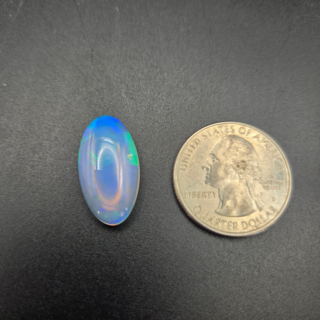 Close-up of Welo Opal Cabochon showing play-of-color