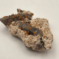 Orange-red spessartine garnet crystals on smoky quartz, natural specimen from Fujian, China