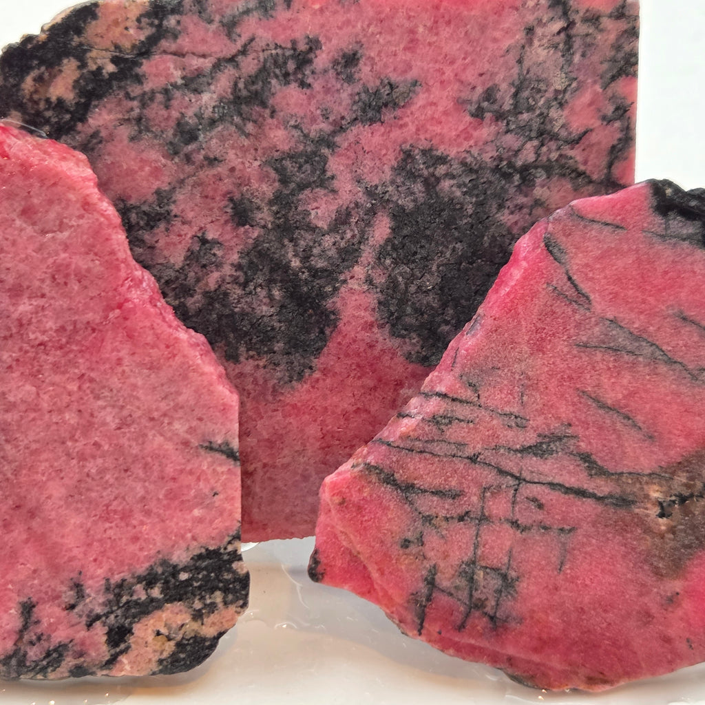 Gem Rhodonite Slabs (Sold by the Gram) — polished slab