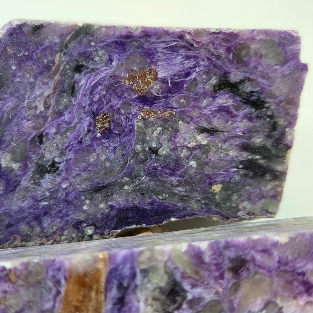 Close-up of Charoite Lapidary Rough