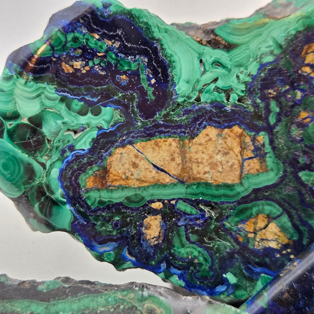 Close-up of Peruvian Azurite and Malachite Slabs