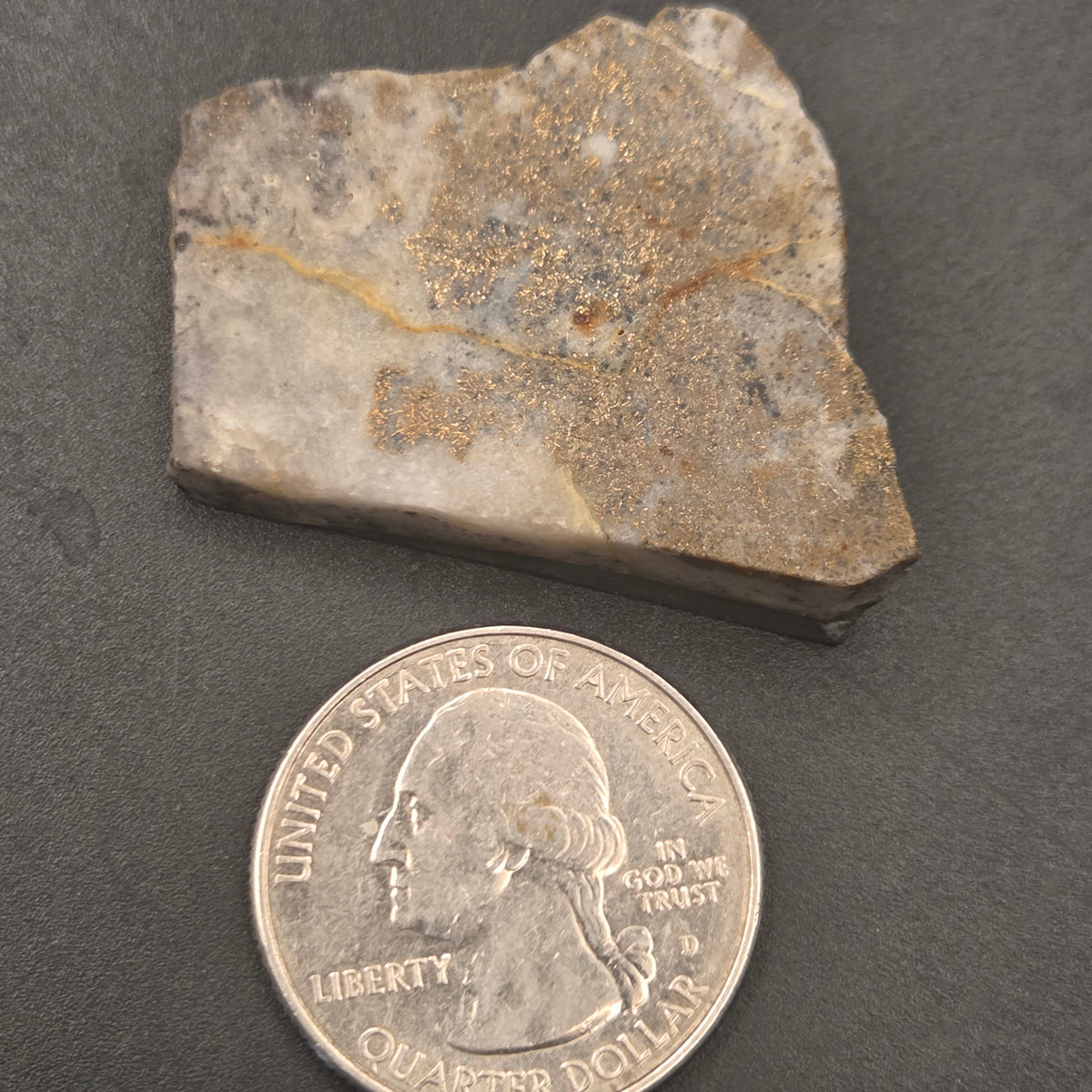 Close-up of Native Gold in Quartz, McLaughlin Mine, California