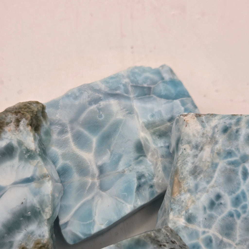 Close-up of Larimar Lapidary Rough