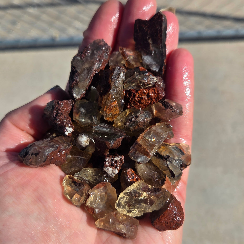 Close-up of Mine Run Oregon Sunstones