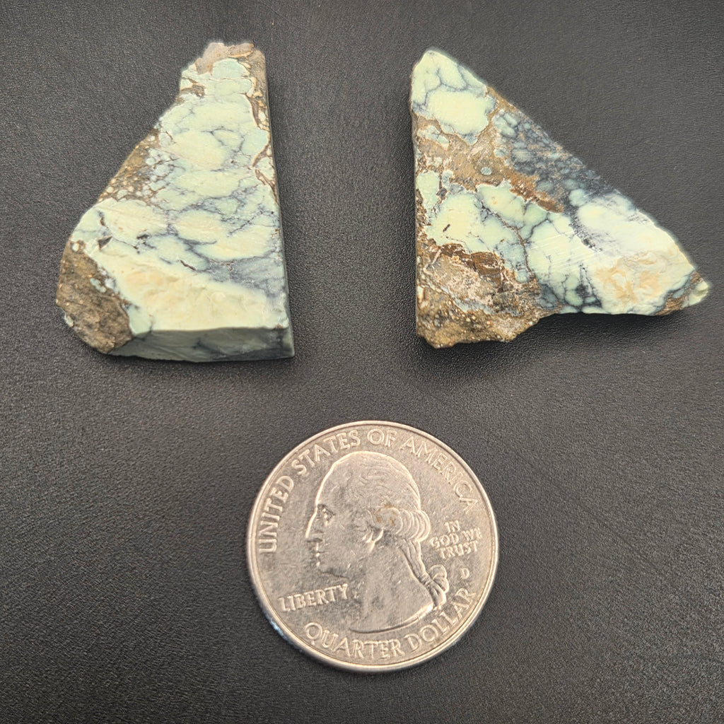 Detail of Angel Wing Variscite Pair