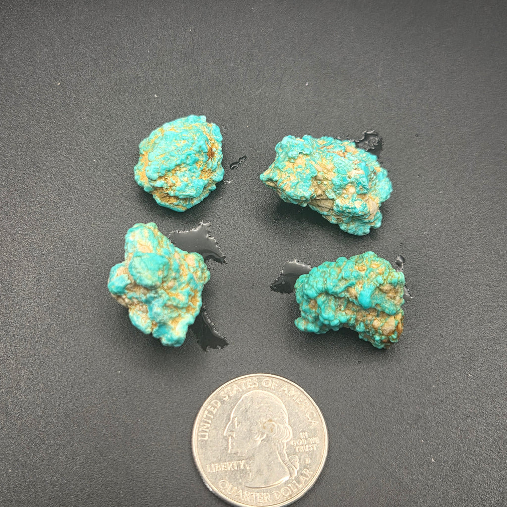Natural Fox Turquoise 4 Piece Parcel, 19.23 grams — natural mineral specimen