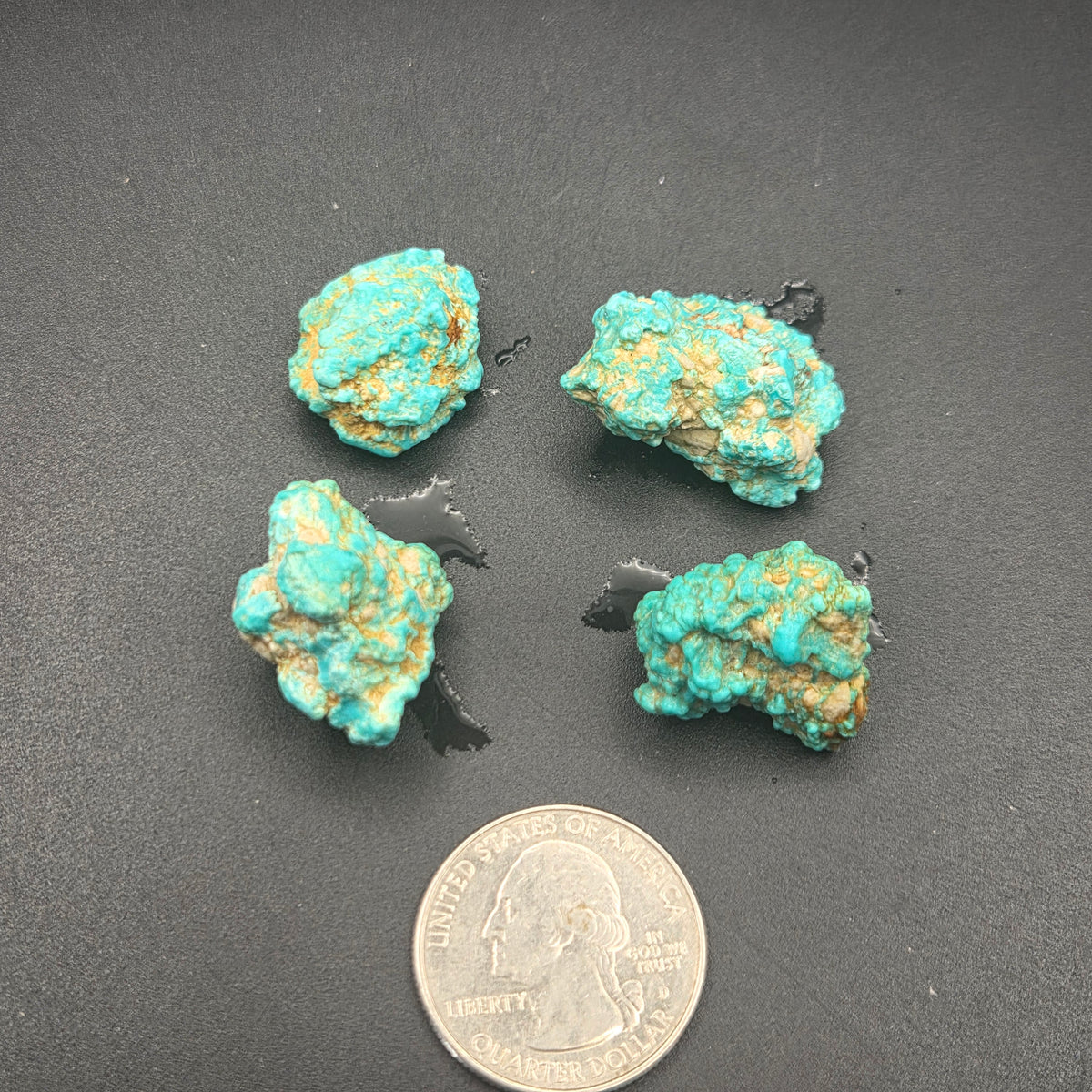 Natural Fox Turquoise 4 Piece Parcel, 19.23 grams — natural mineral specimen